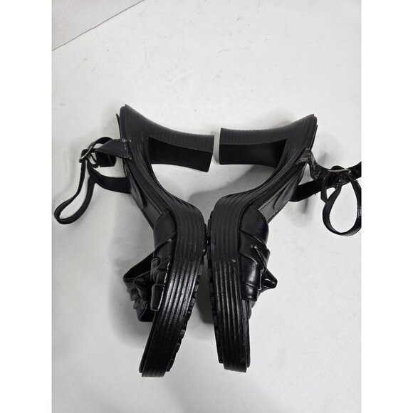 Vintage 90s L.e.i. Black Chunky Platform High Heels size 10 - Picture 5 of 13